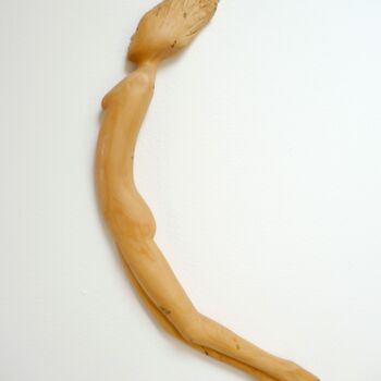 Skulptur mit dem Titel "" The Bow-Woman "" von Liquette-Gorbach, Original-Kunstwerk, Holz