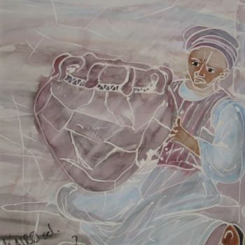 Malerei mit dem Titel "Kairo oder Sansibar" von Elisabeth Bürstl, Original-Kunstwerk, Aquarell