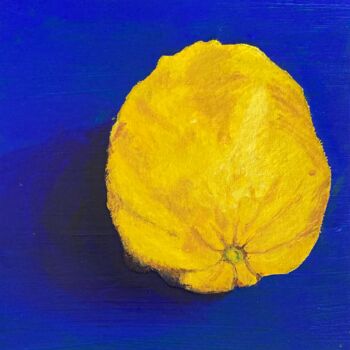 Painting titled "Found Lemon" by Lisa Trevino, Original Artwork, Acrylic