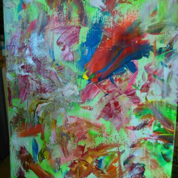 Painting titled "SOUDEUR DE CONTES D…" by Lisa. B, Original Artwork, Acrylic Mounted on Wood Stretcher frame