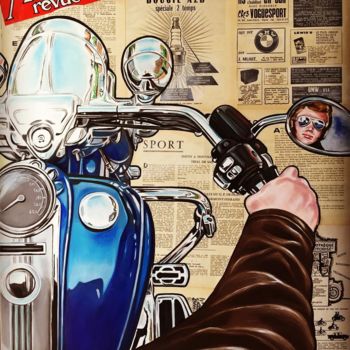 Pintura titulada "Harley" por Lisa.C, Obra de arte original, Oleo