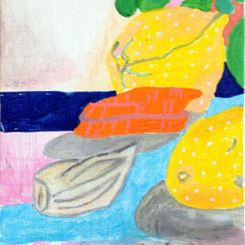 Painting titled "Citron carotte" by Lisa Dmitrievna, Original Artwork, Acrylic