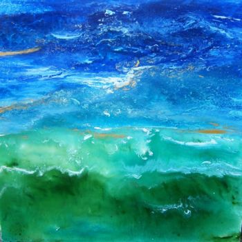 Painting titled "Laguna verde" by Lisa Beneventi, Original Artwork, Oil