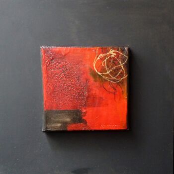 Schilderij getiteld "Sables et ocres 2" door Lisa Mazzoni, Origineel Kunstwerk, Acryl Gemonteerd op Houten paneel