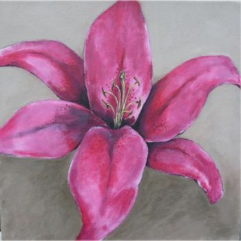 Painting titled "Pink Lily" by Lisa Enright, Original Artwork