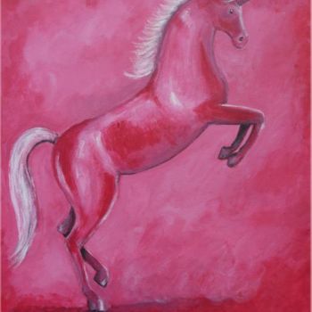 Peinture intitulée "Pink Unicorn" par Lisa Enright, Œuvre d'art originale