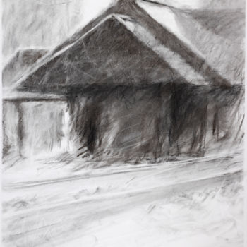 Drawing titled "Depot in Light and…" by Lisa Tennant, Original Artwork, Charcoal