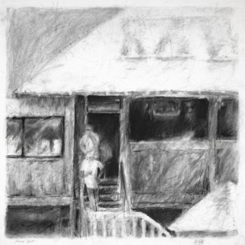 Drawing titled "Raw Bar" by Lisa Tennant, Original Artwork, Charcoal