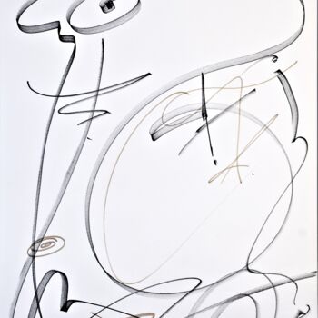 Desenho intitulada "L'Escargot" por Lise Dedieu, Obras de arte originais, Marcador