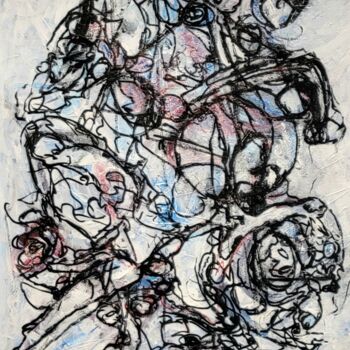 Disegno intitolato "Le vent du Nord m'e…" da Lise Poitras, Opera d'arte originale, Acrilico Montato su Telaio per barella in…