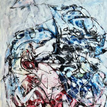 Peinture intitulée "Bleu, blanc, rouge…" par Lise Poitras, Œuvre d'art originale, Acrylique