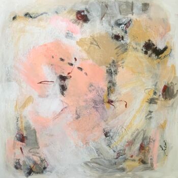 Painting titled "Pink pearl 2" by Lise Wuebben, Original Artwork, Acrylic Mounted on Wood Stretcher frame