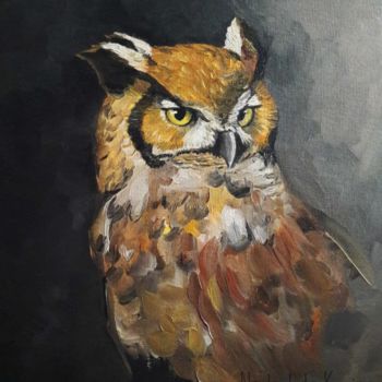 Pittura intitolato "Owl.jpg" da Nadezhda Kozina, Opera d'arte originale, Olio