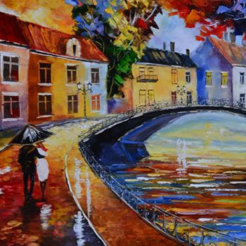 Painting titled "Rainy day" by Daniellisogor, Original Artwork, Oil