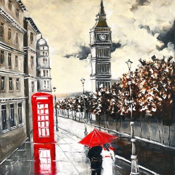Painting titled "London walking" by Daniellisogor, Original Artwork, Oil