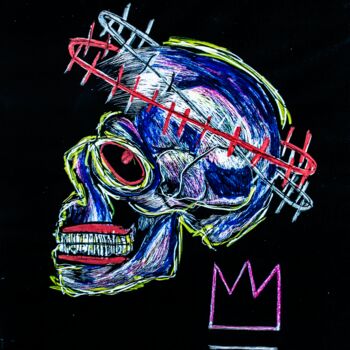 Dessin intitulée "crâne déclinaison 2" par Lison Zurawicz, Œuvre d'art originale, Crayon