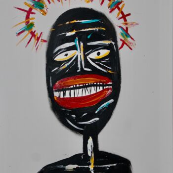 Картина под названием "Ange noir" - Lison Zurawicz, Подлинное произведение искусства, Акрил Установлен на Деревянная рама дл…