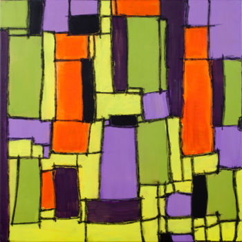 Painting titled "Windows" by Liss Art Studio, Original Artwork, Acrylic