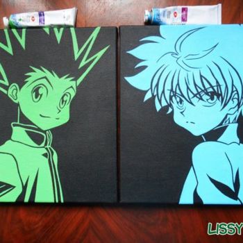 Pintura intitulada "Hunter X Hunter, Ох…" por Lissygaleart, Obras de arte originais, Acrílico