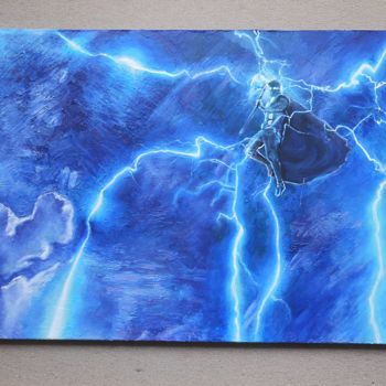 Painting titled "Lightning Thor, Ori…" by Lissygaleart, Original Artwork, Acrylic