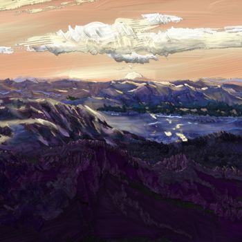 Desenho intitulada "Purple Land" por Skywalker, Obras de arte originais, Outro
