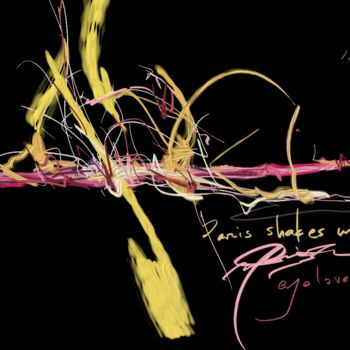 "Paris shakes me" başlıklı Tablo Skywalker tarafından, Orijinal sanat, Mürekkep