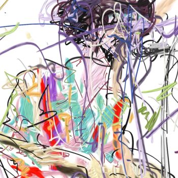 绘画 标题为“Younger Jimi Hendrix” 由Skywalker, 原创艺术品, 墨