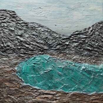 Painting titled "Textured painting L…" by Liubov Suprunova, Original Artwork, Acrylic Mounted on Wood Stretcher frame
