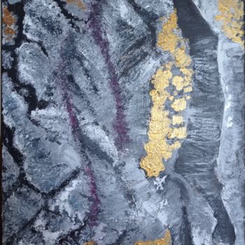 Painting titled "Black and gold" by Liudmila Malliaras, Original Artwork, Acrylic