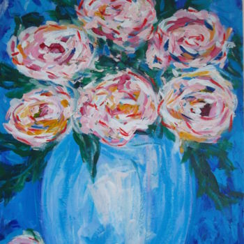 Painting titled "Roses" by Liudmila Erol, Original Artwork