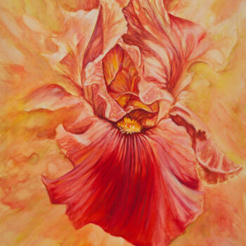 Картина под названием "Iris" - Liudmila Pisliakova, Подлинное произведение искусства, Масло Установлен на Деревянная рама дл…