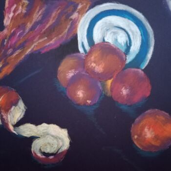 Drawing titled "Blood oranges" by Liudmila Rabinovich, Original Artwork, Pastel