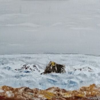 Pintura titulada "shore in winter" por Liudmila Rabinovich, Obra de arte original, Oleo