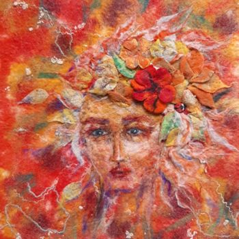 Artisanat intitulée "Autumn girl" par Liudmyla Durante Art & Jewelry, Œuvre d'art originale, Décoration de maison