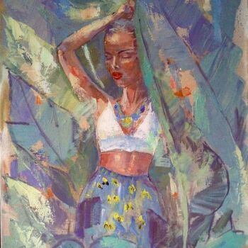 Painting titled "Tropical morning" by Liudmyla Lelechenko, Original Artwork, Acrylic