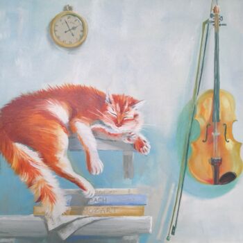 Painting titled "Cinq minutes à deux" by Liudmyla Riabkova, Original Artwork, Oil Mounted on Wood Stretcher frame