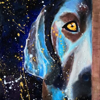 Картина под названием "Magic Dog" - Liudmyla Riabkova, Подлинное произведение искусства, Масло