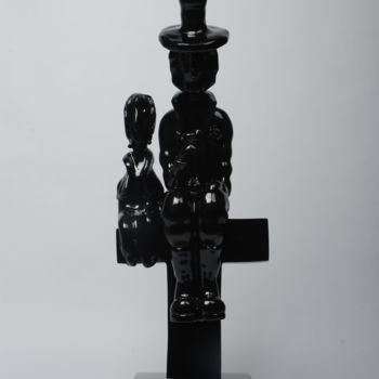 Sculpture titled "Black dream" by Liuwei, Original Artwork, Resin