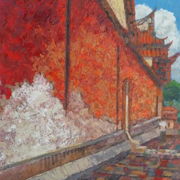 Painting titled "Tainan Guan Gong Te…" by Yang-Che Liu, Original Artwork, Oil