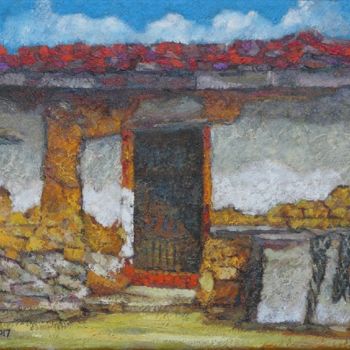 Peinture intitulée "Hukou Clay House" par Yang-Che Liu, Œuvre d'art originale, Huile