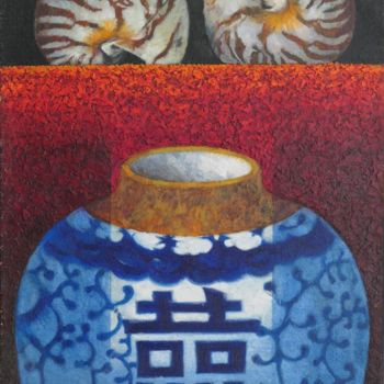 Malarstwo zatytułowany „Double Happiness” autorstwa Yang-Che Liu, Oryginalna praca, Olej