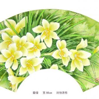 Painting titled "Spring Green 春绿" by Yi Tao Yitao Liu Liu Hua Lang Gallery, Original Artwork