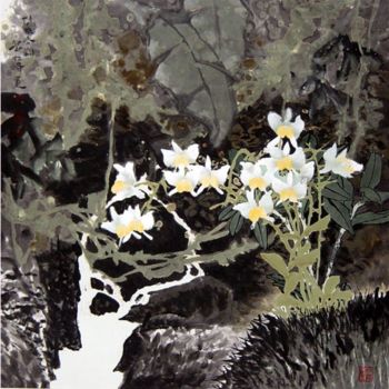 Painting titled "情系香涧66x66cm写意画集五6刘怡…" by Yi Tao Yitao Liu Liu Hua Lang Gallery, Original Artwork, Oil