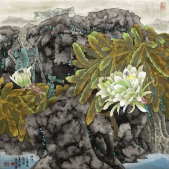 Pittura intitolato "Epiphyllum清境" da Yi Tao Yitao Liu Liu Hua Lang Gallery, Opera d'arte originale
