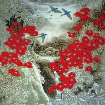 Pintura titulada "丽春谷记事  Poppy  180×1…" por Yi Tao Yitao Liu Liu Hua Lang Gallery, Obra de arte original