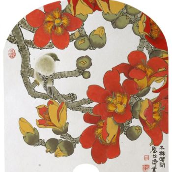 Painting titled "木棉花开" by Yi Tao Yitao Liu Liu Hua Lang Gallery, Original Artwork