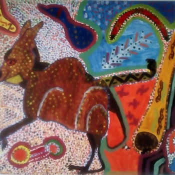 Painting titled "Australie" by Carola, Original Artwork, Gouache