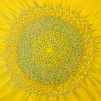 Peinture intitulée "Sunflower (Fractal)" par Livia Doina Stanciu, Œuvre d'art originale, Huile Monté sur Carton