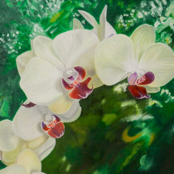 Pintura intitulada "Orchids Dance" por Livia Doina Stanciu, Obras de arte originais, Óleo Montado em Armação em madeira