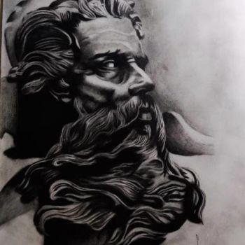 Drawing titled "Moises" by Lívia Mendes, Original Artwork, Graphite